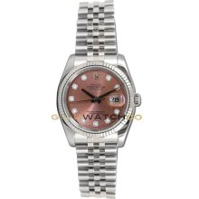Datejust 116234 Steel Jubilee Fluted Bezel Salmon Diamond Dial