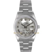Datejust 16200 Oyster Band Smooth Bezel MOP Roman Dial