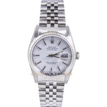 Datejust 16234 Jubilee Band Fluted Bezel Silver Dial Like New