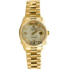 Day Date 18038 Yellow Gold President MOP Diamond Dial