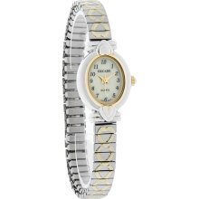 Decade Ladies 2-Tone MOP Dial Heart Expansion Bracelet Dress Quartz Watch 44428