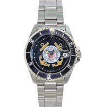 Del Mar U.s. Coast Guard Waterproof Watch With Stainless Steel Band