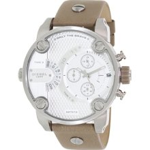 Diesel Men's DZ7272 Brown Leather Analog Quartz Watch with Silver Dial