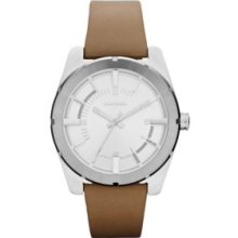 Diesel Nude Ladies Silver-Tone Stainless Steel and Nude Leather Watch
