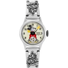 Disney by Ingersoll Womens Original 30's Mickey Mouse Stainless Watch - Silver Bracelet - Graphic Dial - IND25832