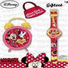 Disney Minnie Mouse Alarm Clock & Digital Watch Gift Set Kids Boys Girls Childs