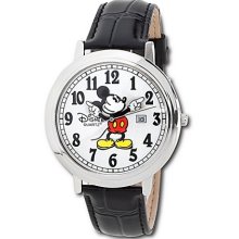 Disney Wrist Watch - Jumbo Classic Mickey Mouse -- Black/Silver