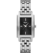 DKNY 3-Hand Silver-Tone Rectangle Tank Women's watch #NY8745