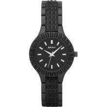 Dkny Black Crystal & Dial Ladys Watch Ny8302 Low Inter. Priority Shipping