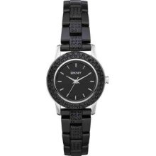 DKNY Ladies Black Stone Set Plastics NY8421 Watch