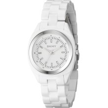 DKNY NY4925 White Dial White Plastic Bracelet Women's Watch