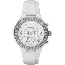 DKNY White Ceramic Chronograph Ladies Watch NY8184