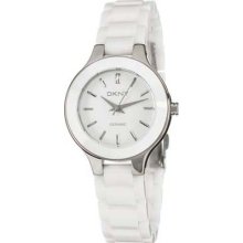 DKNY Womens Analog Ceramic Watch - White Bracelet - White Dial - NY4886