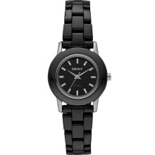 DKNY Womens Essential Analog Ceramic Watch - Black Bracelet - Black Dial - NY8296