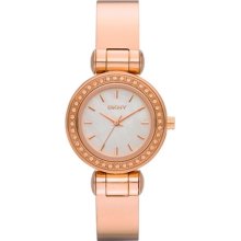 DKNY Women's NY8568 Rose-Gold Stainless-Steel Quartz Watch with White Dial