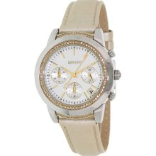DKNY Women's NY8584 Gold Leather Analog Quartz Watch with Mother-Of-Pearl Dial