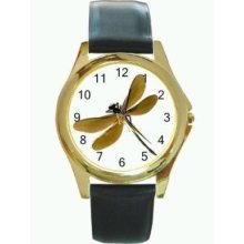 Dragonfly Insect Bug Gold Tone Unisex Wrist Watch NEW