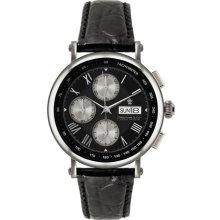 Dreyfuss Gents Chronograph Black Leather Strap Watch