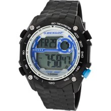 Dunlop Hurricane Men's Quartz Watch With Lcd Dial Digital Display And Black Plastic Strap Dun-209-G03