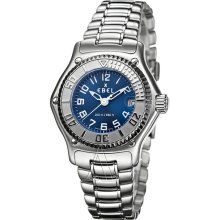 Ebel Discovery Blue Dial Stainless Steel Ladies Watch 9087321/4665P