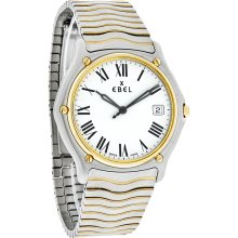 Ebel Sport Classic Mens White Dial SST/18K Gold Two Tone Watch 1187151/20125