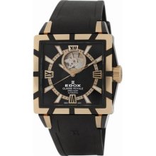 Edox Men's 85007 357RN NIR Classe Royale Square Automatic Watch ...