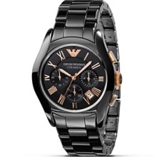 Emporio Armani Black Watch with Rose Gold Accents, 42mm