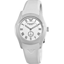 Emporio Armani 'ceramic' Women's White Silicone Strap Watch
