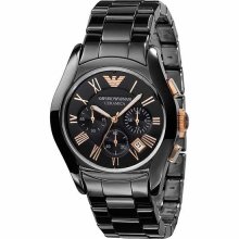 Emporio Armani Chronograph Black Ceramic Mens Watch