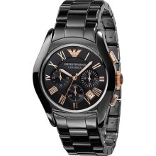 Emporio Armani Chronograph Black Ceramic Mens Watch AR1410