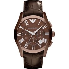 Emporio Armani Chronograph Leather Mens Watch AR1609