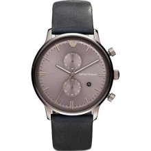 Emporio Armani Leather Chronograph Mens Watch AR0388