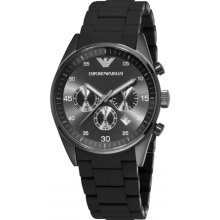 Emporio Armani Men's Fashion AR5889 Black Stainless-Steel Quartz Watch with Black Dial