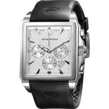 Emporio Armani Mens Silver Chronograph Watch Ar0657