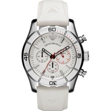 Emporio Armani Men's 'Sport' White Dial Quartz Chronograph Watch