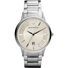 Emporio Armani Round Stainless Steel Watch - Silver