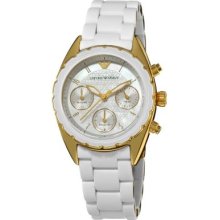 Emporio Armani Women s Quartz Chronograph Silicone Strap Watch