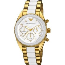 Emporio Armani Women s Quartz Chronograph Stainless Steel & Silicone Bracelet Watch