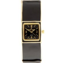 Enamel Bangle Watch - Black/Gold - ONE