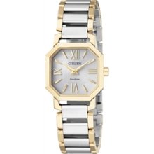 EP5894-53A - Citizen Eco-Drive Sapphire Japan Two Tone Mini Pearl Dial Ladies Watch