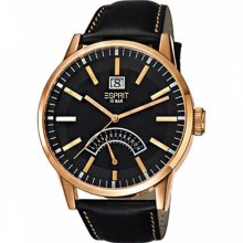 Esprit Quartz Moody Rosegold Black Mens Dress Watch ES103651004