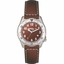 Europa Women`s Sport Watch With Brown Dial & Stressed Italian Leather Band