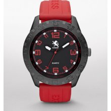Express Mens Analog Silicone Strap Watch Red