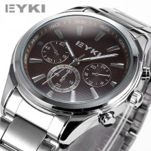 Eyki Vogue Causul Analog Stainless Steel Men Quartz Wrist Watch Dailyetrade