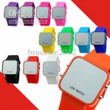 Fashion Colored Men Led Mirror Watches Sport Digital Display Screen
