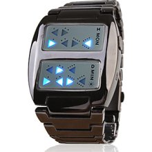 Fashion Steel Band LED Watch Wrist For Men(Black)