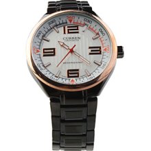 Fashion White Dial Tungsten Men's Steel Wrist Watch
