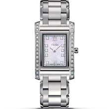 Fendi Rectangular Loop Stainless Steel Watch with Diamonds, 34mm x 21m