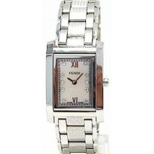 Fendi Unisex Stainless Steel Watch - Rectangular Flip Dial Case Engravable