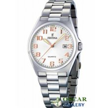 Festina Classic F16374/7 Men's Silver Dial Watch 2 Years Warranty